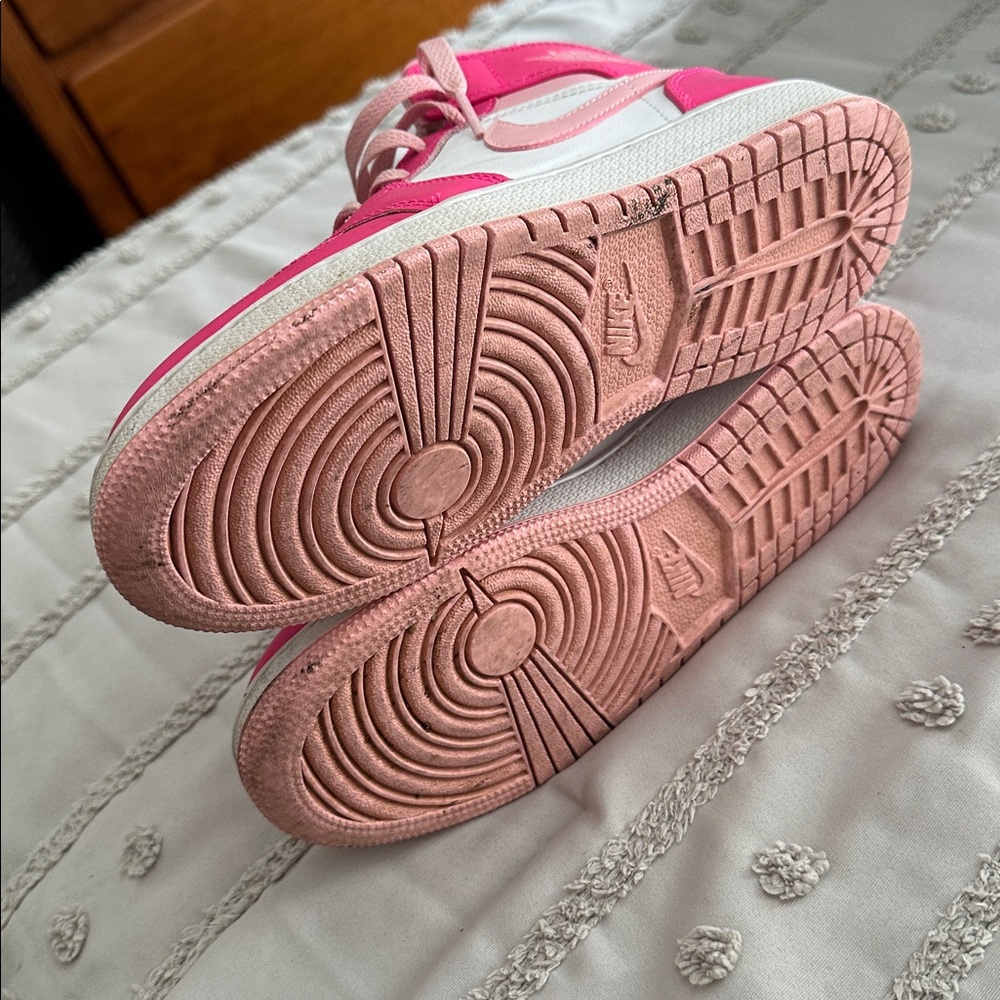 Pink and White Air Jordan Sneakers - Picture 6 of 7